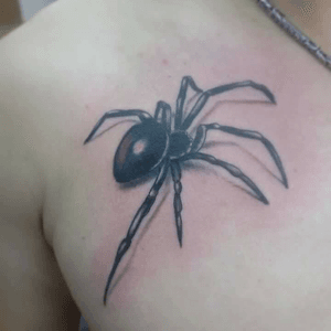 Black widow spider #blackandgreytattoo #spidertattoo #phukettattoo