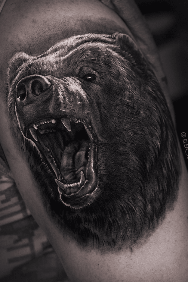 Angry Bear  Bear tattoos Bear tattoo designs Grizzly bear tattoos
