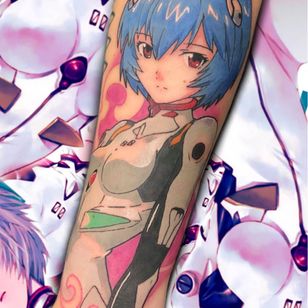 Tatuaje de anime de Goretaku #Goretaku #animetattoo #anime #manga #animation #cartoon #newschool #illustrative #japanese #japaneseinspired #neongenesisevangelion #arm