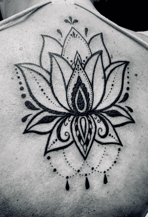 Lotus inspired tattoo by @blackworkcharlie #blackwork #blackworktattoo #blackworkers #BlackworkTattoos #lotustattoo #lotus 
