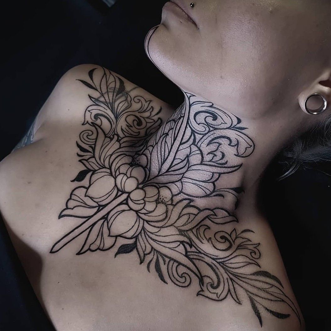 130 Cool Throat Tattoos Ideas With Meanings 2022  TattoosBoyGirl  Throat  tattoo Neck tattoos women Front neck tattoo