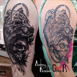 #tattooed #tattoos #ink #dynamicink @4ih_tattoo #AndreyKruhlou #blackandgray #graywash #Minsk #guestspots #krakow #coveruptattoo #coverup  #animaltattoo #guestspottattoo #guestspot #tattooguest #skull