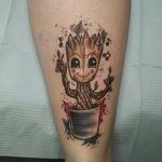 Baby Groot! . #babygroot #groot #barrietattoos #ladytattooers #neotrad #tattoo #tattooartist #gardiansofthegalaxy 