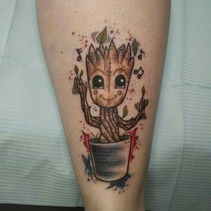 Baby Groot!.#babygroot #groot #barrietattoos #ladytattooers #neotrad #tattoo #tattooartist #gardiansofthegalaxy 