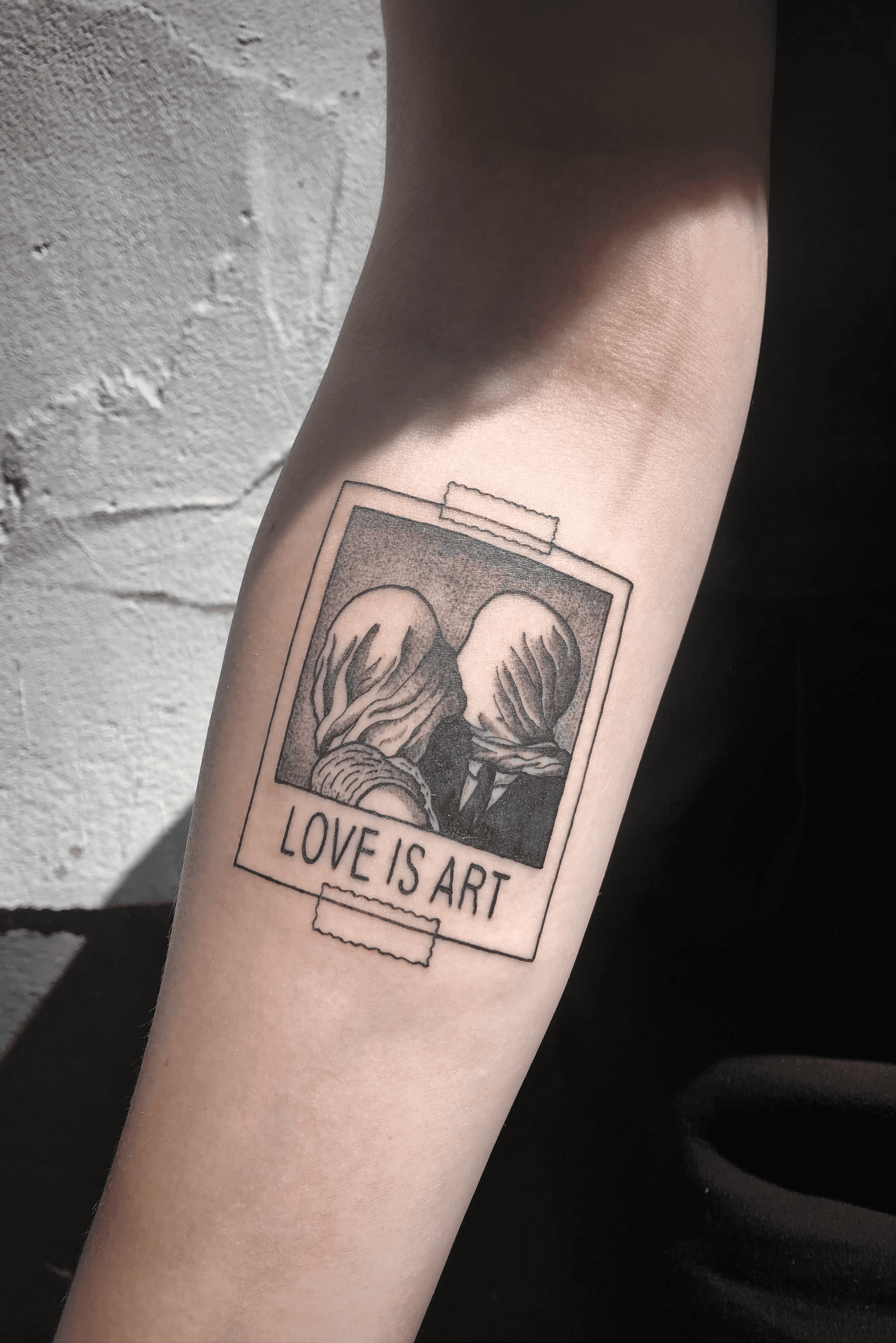Tattoo based on The Lovers by Rene Magritte  rtattoo