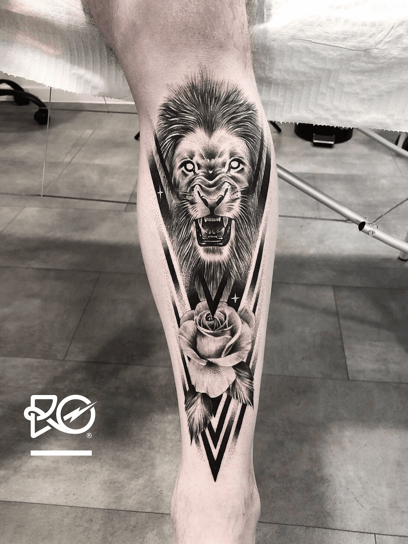 Hipster Black Lion Tattoo  Tattoo for a week