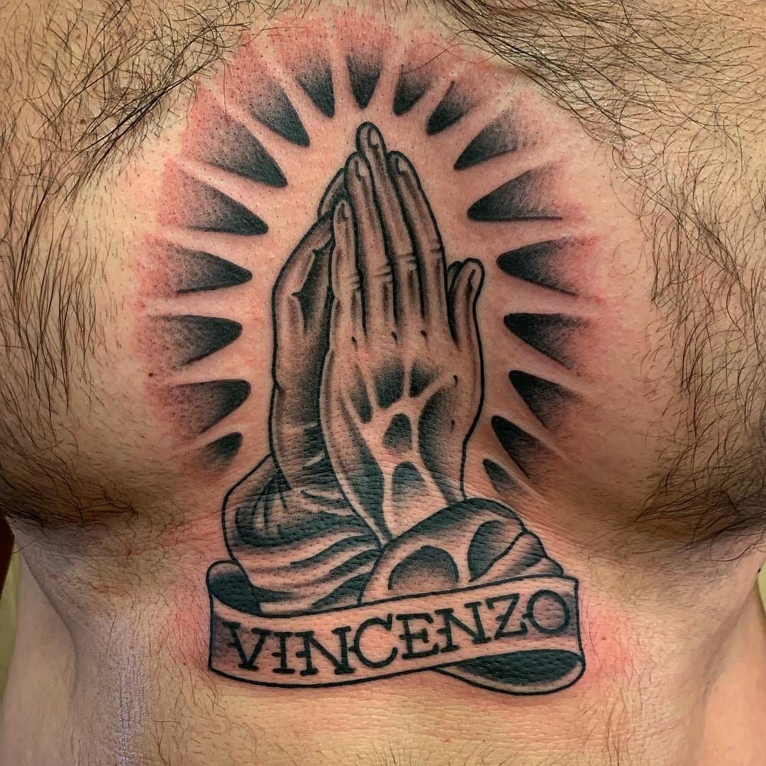 michaela Ink on Twitter Praying hands 1st time ever tattoo  Michaelaink lovemywork prayinghands rosary httpstcowvAz9dO9B1  X