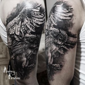 #tattooed #tattoos #ink #dynamicink @4ih_tattoo #AndreyKruhlou #blackandgray #graywash #Minsk #guestspots #krakow  #animaltattoo #guestspottattoo #guestspot #tattooguest #owltattoos #owltattoo #owl