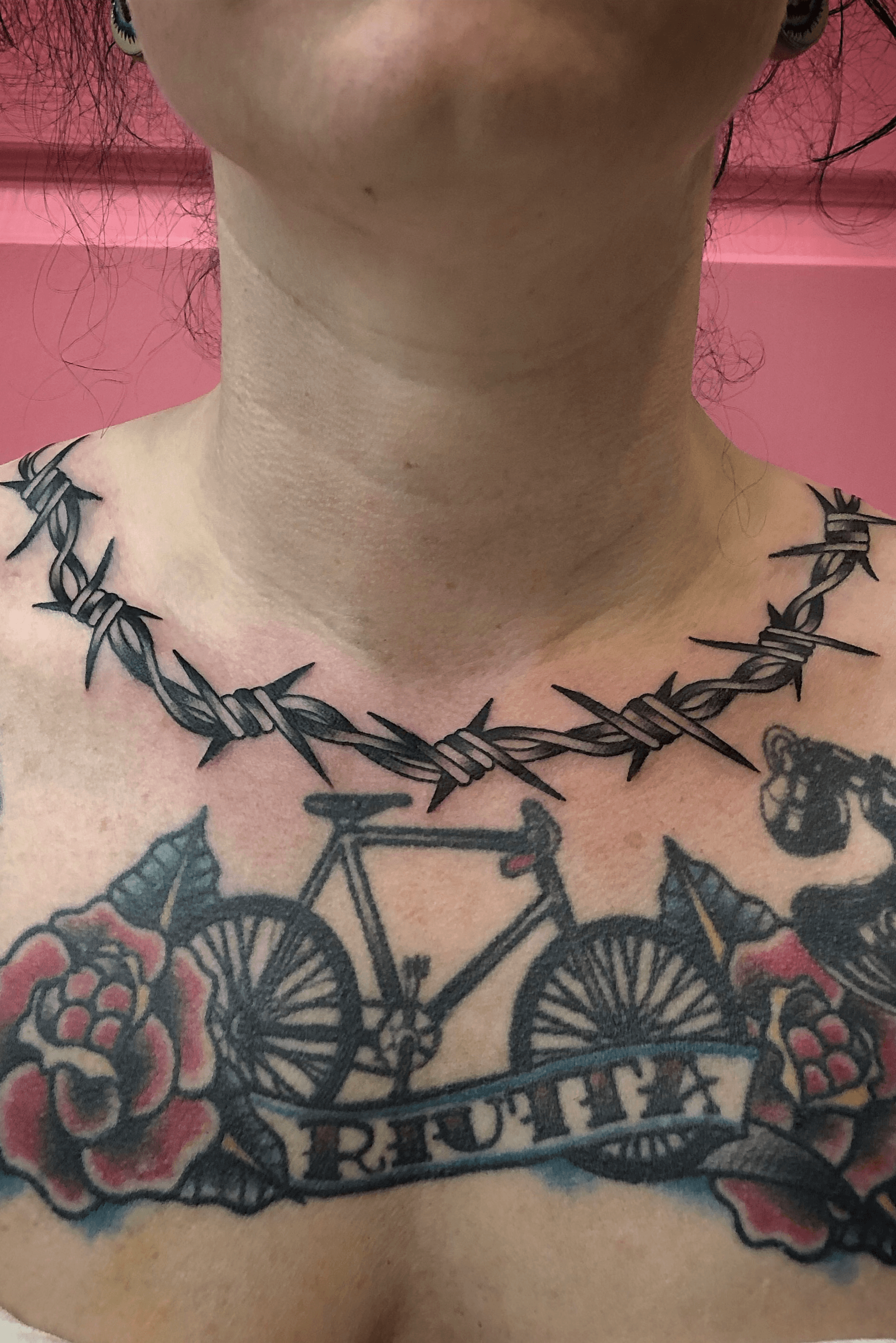 Butterfly and barb wire chest tattoo  Barbed wire tattoos Simple tattoos  for guys Tattoos for women