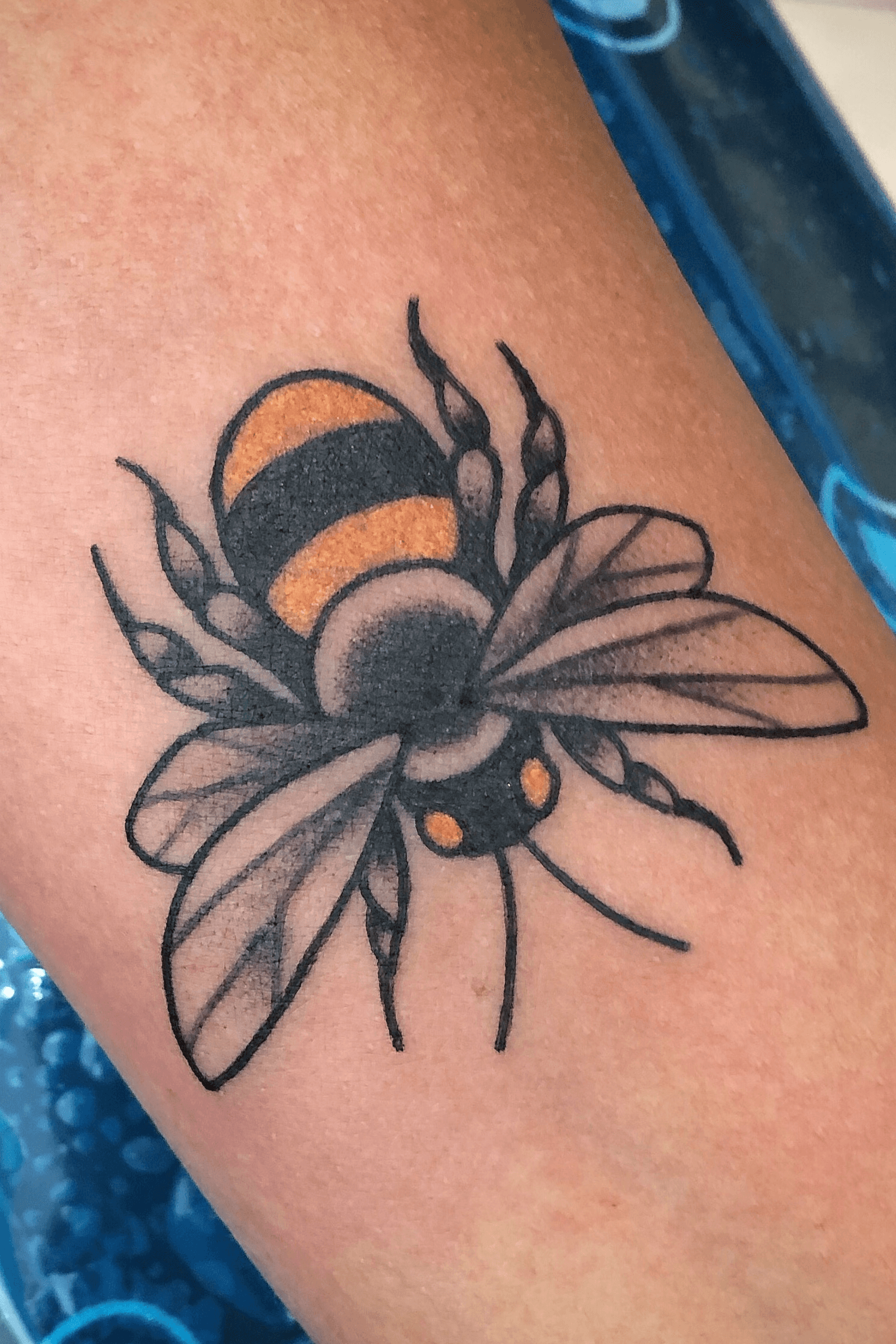 Tattoo uploaded by Elyria Black • Bumble Bee inner forearm • Tattoodo
