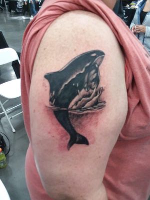 Lovely whale I did at the Portland show. 