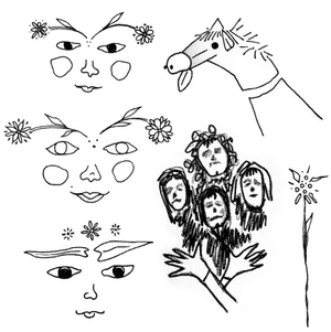 Trashy flash sheet — flower kidz, Queen, horse muppet and rando flower 