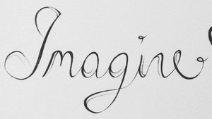  Tattoo quote from John Lennon's "Imagine". Calligraphy by me. 