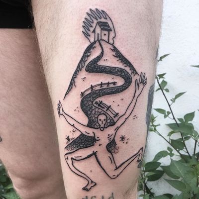 Ignorant style tattoo by Moody Rose Christopher #MoodyRoseChristopher #ignorantstyletattoos #ignorantstyle #ignorant #illustrative #drawing #sketch #funny #blackwork