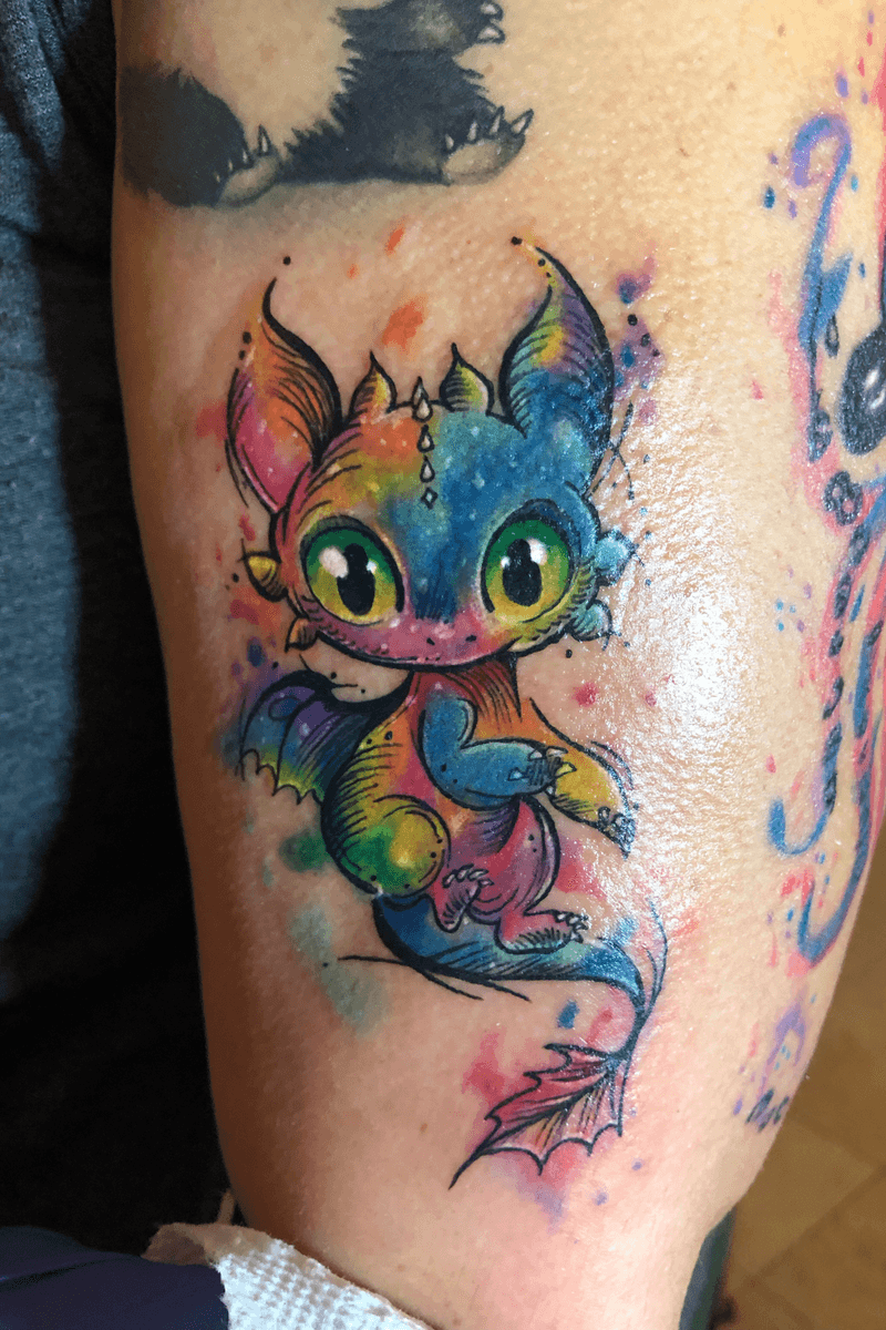 Tattoo Uploaded By Joker Watercolor Toothless Dragon 1071500 Tattoodo