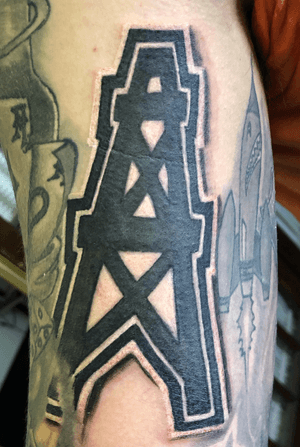 Black and gray oilers sticker tattoo
