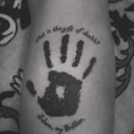 #tattoo #linework  #blakwork #illustration #skyrim #darkbrotherhood #hand #caligraphy