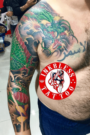 Dragon full sleeve #reallife #reallove #inkbless #inkblesstattoo #japanesetattoo #IB4L #DAWGS #tattoo #tattoos #tattoolife #asianink #brotherhood #inkblessride #ibfamily #pattayaink  #pattaya #thaiLAnd
