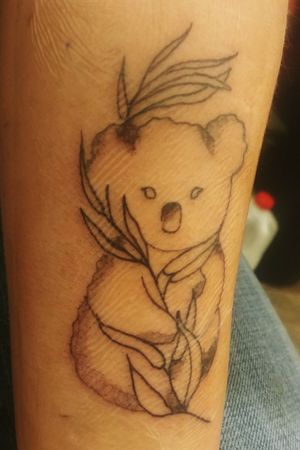 Fun little koala tattoo. Water color is being applied once it heals.