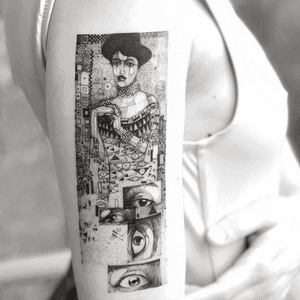 For you: Adele Bloch-Bauer. -Klimt ......Appointments/Citas: anibalbookings@gmail.com.....#fineart #sketch #blackworkershero #inkstinctsubmission #blackworkerssubmission #instasrt #artwork #tattooinkspiration #tattoo #arts #TATTOOTODO #anibal_tattoo #tattooartist  #blxink #stabmegod #cdmx #bogota