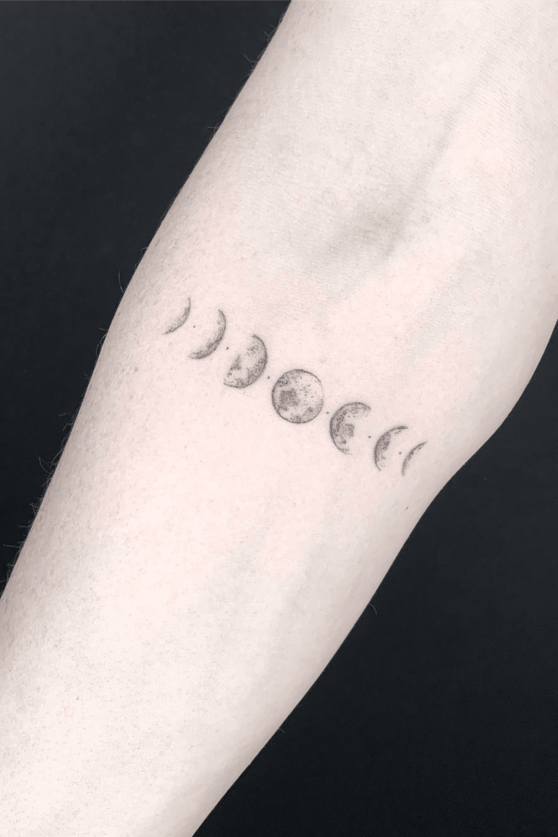Tattoo uploaded by Yink Tattoos • Smalls phases of the moon for a moon  child ✨ • Tattoodo