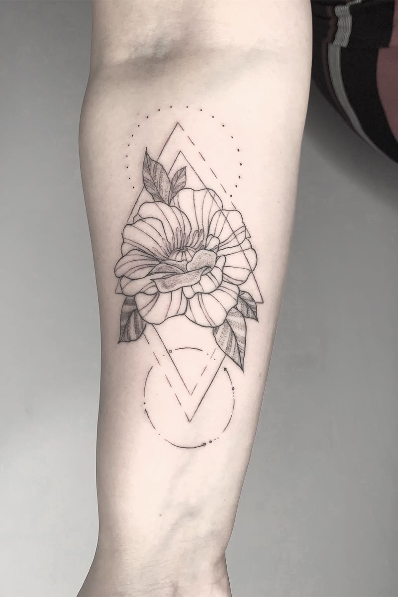 Tattoo uploaded by Yink Tattoos • Geometric florals on forearm • Tattoodo