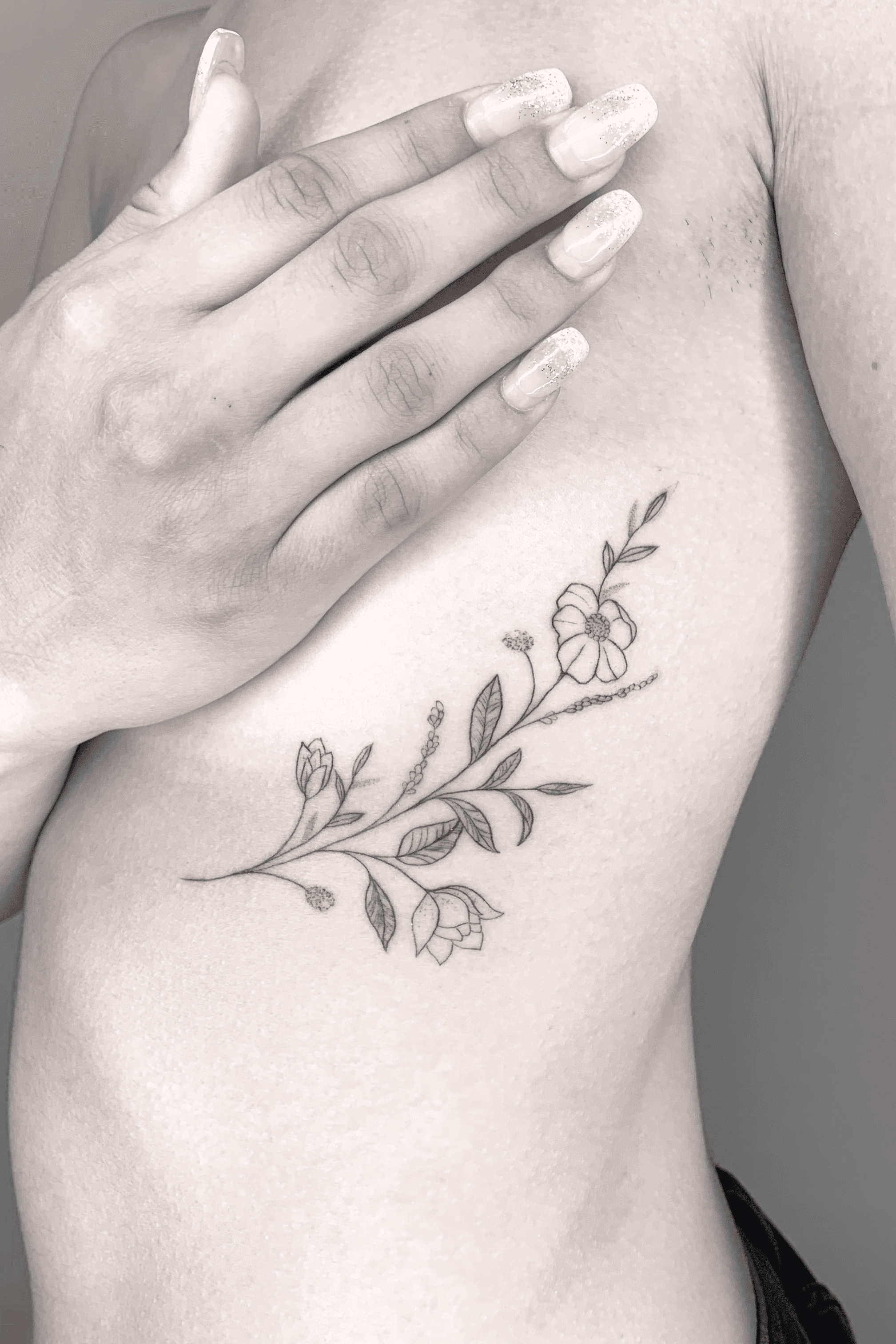 Floral sideboob tattoo  Thanks for the  Rydelreib Tattoo  Facebook
