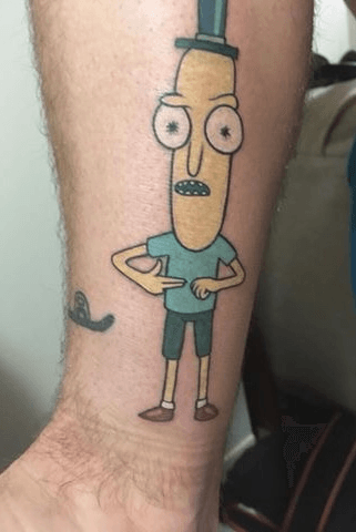 Getting a couple of tattoos lasered offshould Mr Poopybutthole stay    rrickandmorty