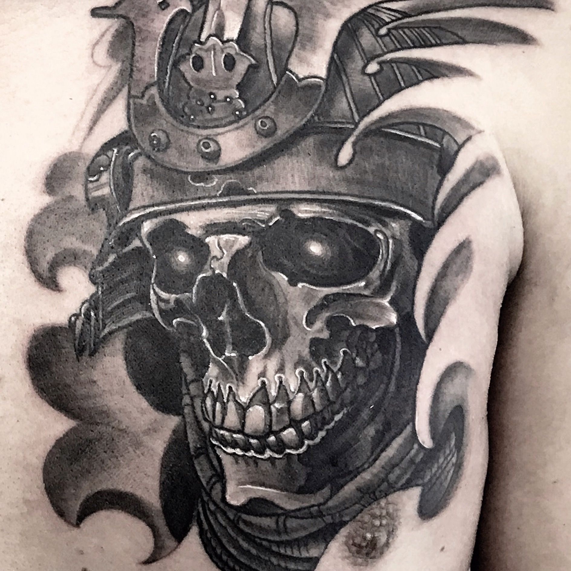 samurai skull tattoo 4266835 Vector Art at Vecteezy