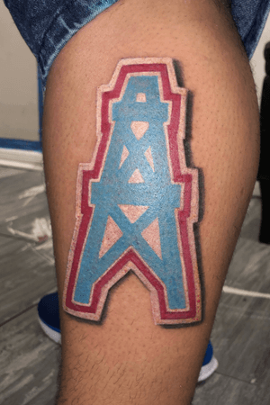 Color Houston Oilers sticker tattoo