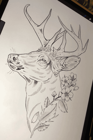 One I’d really like to do!🦌🌸 This one would work best on a leg or side, but contact us with size and placement details to see what we can do for you. 🙏..........#tattoo #tattooed #stag #deer #stagtattoo #deertattoo #nature #naturetattoo #tattooideas #tattooflash #neotraditionaltattoo #neotraditional #neotradtattoo #animal #animaltattoo #illustration #finelinetattoo #norwich #norwichtattoo #norwichtattooist #rileyryutattoo