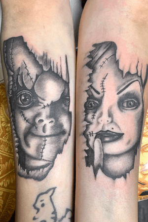 Fun Chucky and Tiffany tattoos