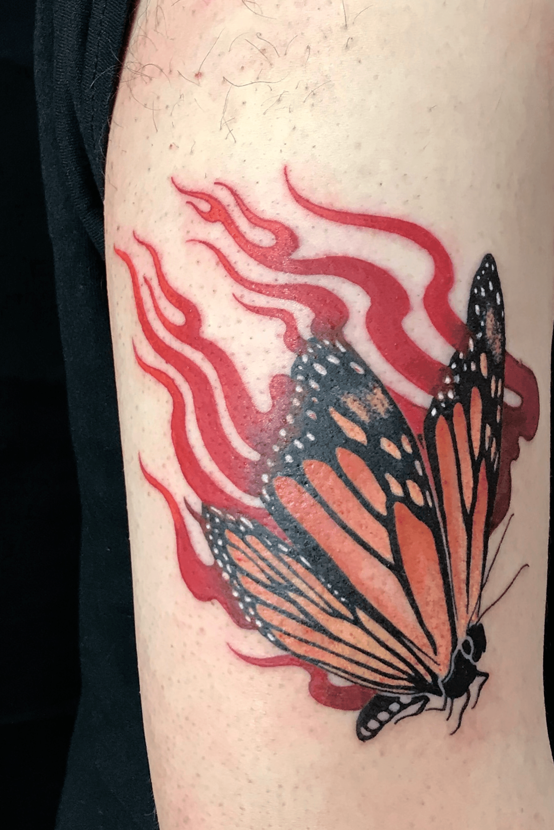 Finley Jordan on Instagram fresh flames on a healed butterfly  thanks  Vlad  Chest piece tattoos Tribal sleeve tattoos Chest tattoos for women