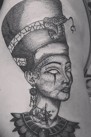 #tattoo #dotwork #linework #whippshade #illustration #portrait #egyptian #goddess #nefertiti #snake  #inception #tattooedtattoo
