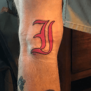 Every time I Die logo in the knee pit. That was tendet. Also picked this up in Portland , Or. Done by @bdelay at Historic Tattoo.
