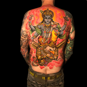 Full backpiece by resident artist Nick the Tailor