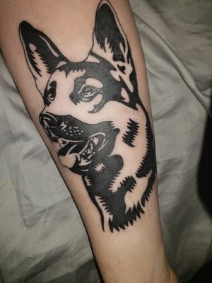 #germanshepherd #dog #doglover #blacktattoo #forearmtattoo #firsttattoo #loveit #ink 