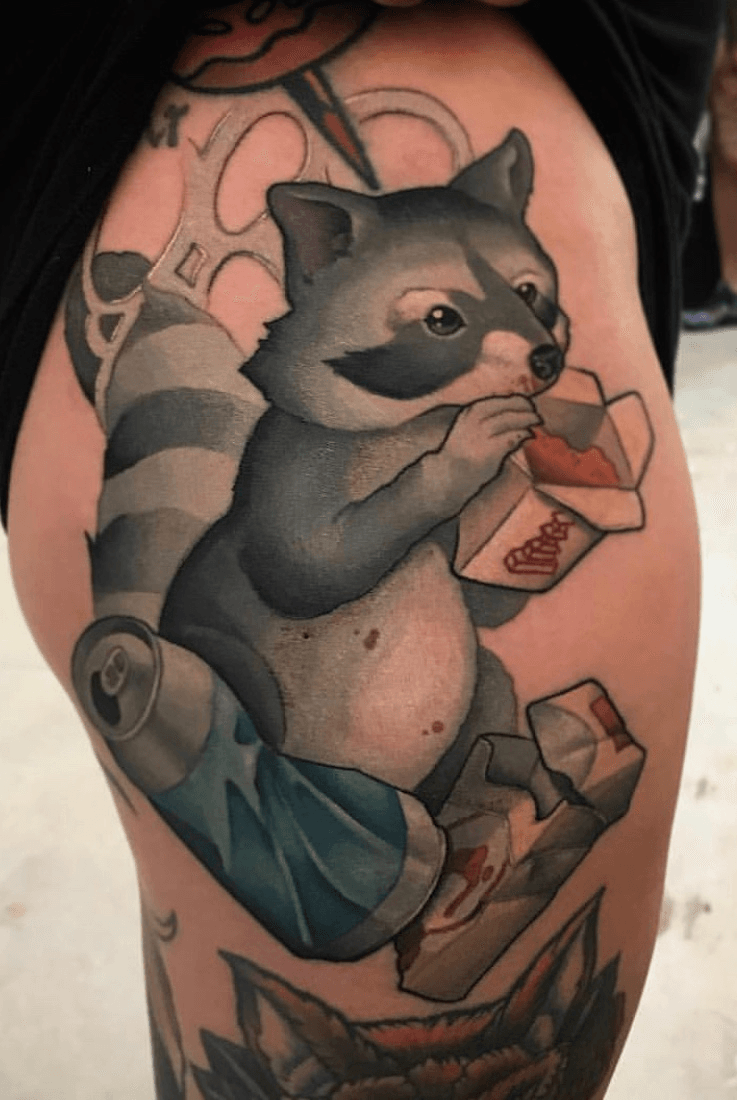 Raccoon Trash Panda Head Water Resistant Temporary Tattoo Set Fake Body Art  Collection  Purple  Walmartcom