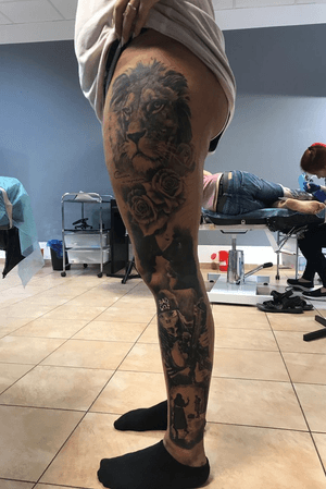 Leg sleeve in progress for client from Germany