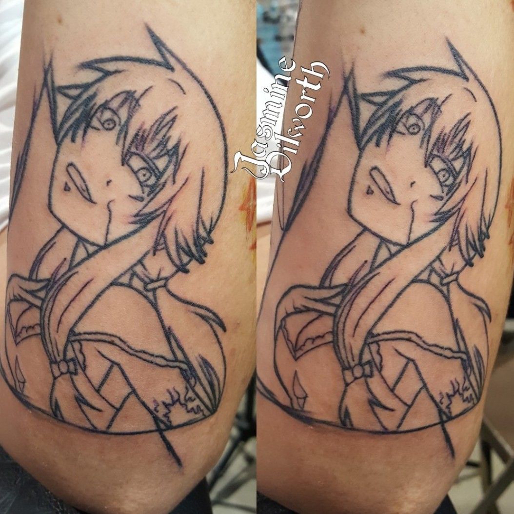 Fun Yuno from Future Diaries piece Hang out with me on Twitch every  Tuesday  Saturday around 1230pm CST at twitchtvjerredkincaid Come chat  and talking nerdy to me  rAnimetattoos