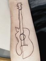 Feminine guitar tattoo and design, pm for more bookings! 