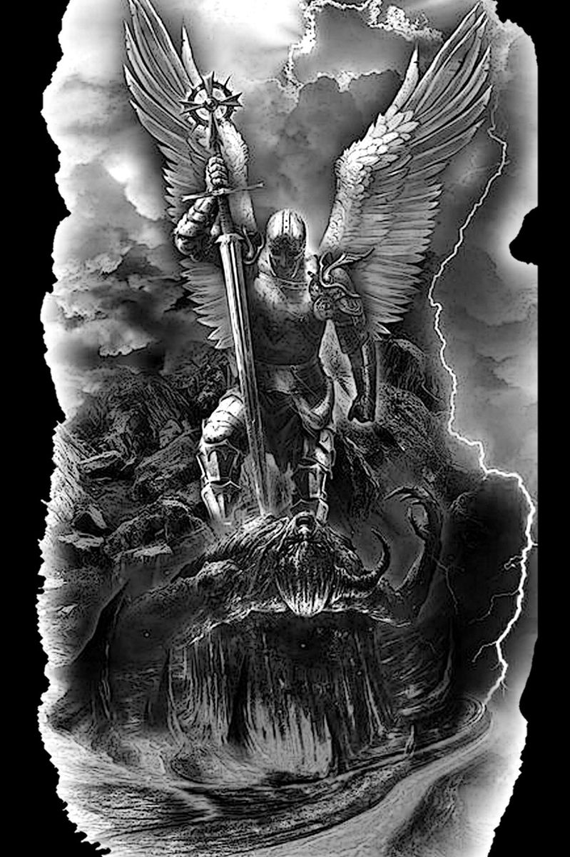 Tattoo Uploaded By Alex Hartman • St Michael The Archangel Slays Demon