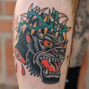 Gorilla Head custom tattoo 