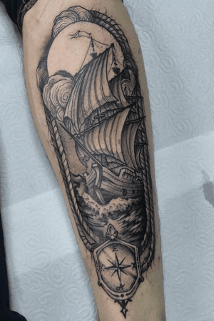 Custom ship tattoo dark neotrad