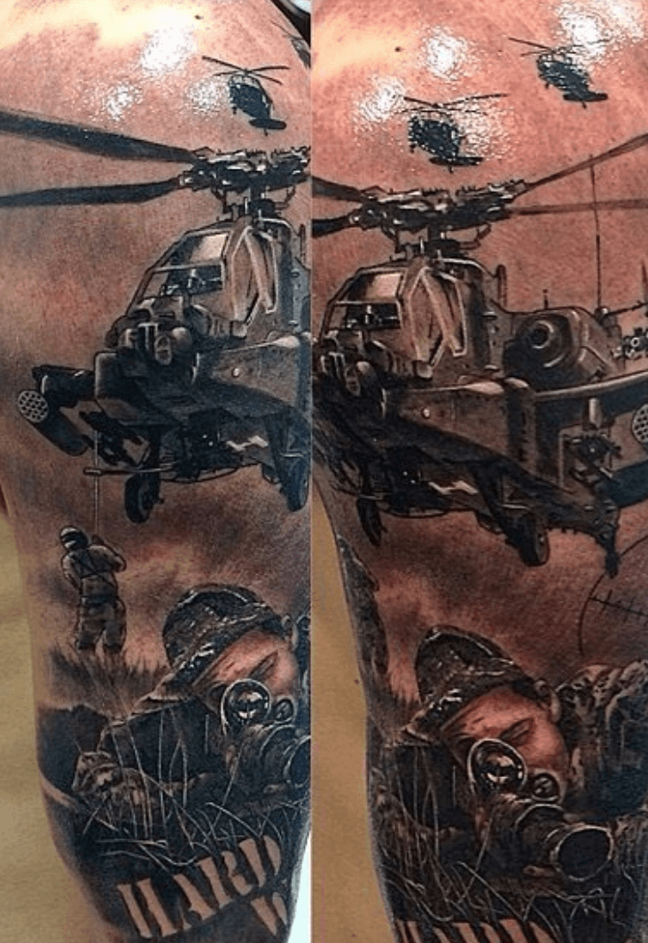 Military theme tattoos