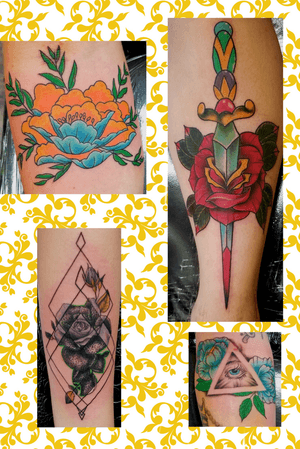 #tattoosbythad #tattoo #flower #rose #peoney #rosetattoo #dagger #roseanddagger #peoneytattoo #daggertattoo #roseanddaggertattoo #colortattoo #flowertattoo #flowertattoos 