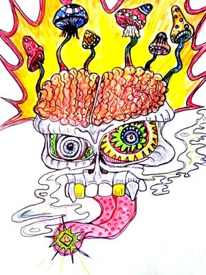 #skull #skulltattoo #skulls #drugs #acid #lsd #psychedelic #hallucinogens #mushrooms 