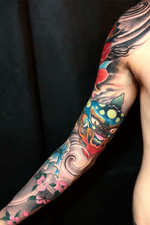 Full #neotraditional #japanese sleeve done by me in 3 seesions. 