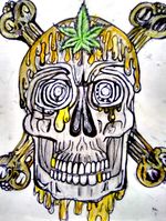#skull. #skulltattoo #skulls #weedtattoo #weed #dabs #marijuana #pot #stonertattoos #pothead #drugs #THC #ganja 