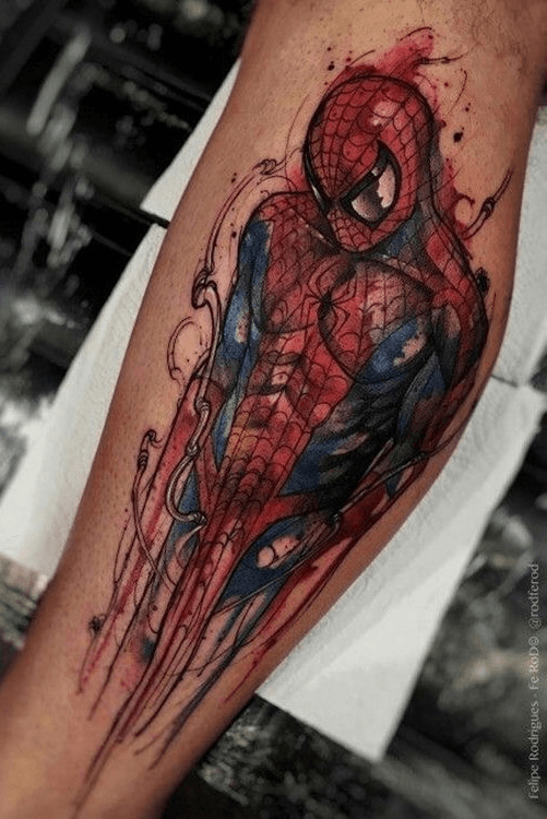 SpiderMan Tattoo in 2023  Tattoos for guys Spiderman tattoo Geometric  tattoo